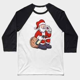 Santa Claus Drinking Wine Baseball T-Shirt